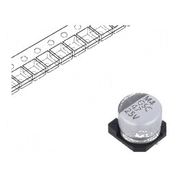 Condensator electrolitic SMD 47uF 25VDC ±20% -55÷105°C 2000h | Electronic-mag.ro | Componente Electronice