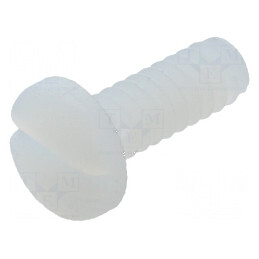 Şurub UNC6-32x9,5 cu cap rotund crestat din poliamidă | Electronic-mag.ro | Componente Electronice