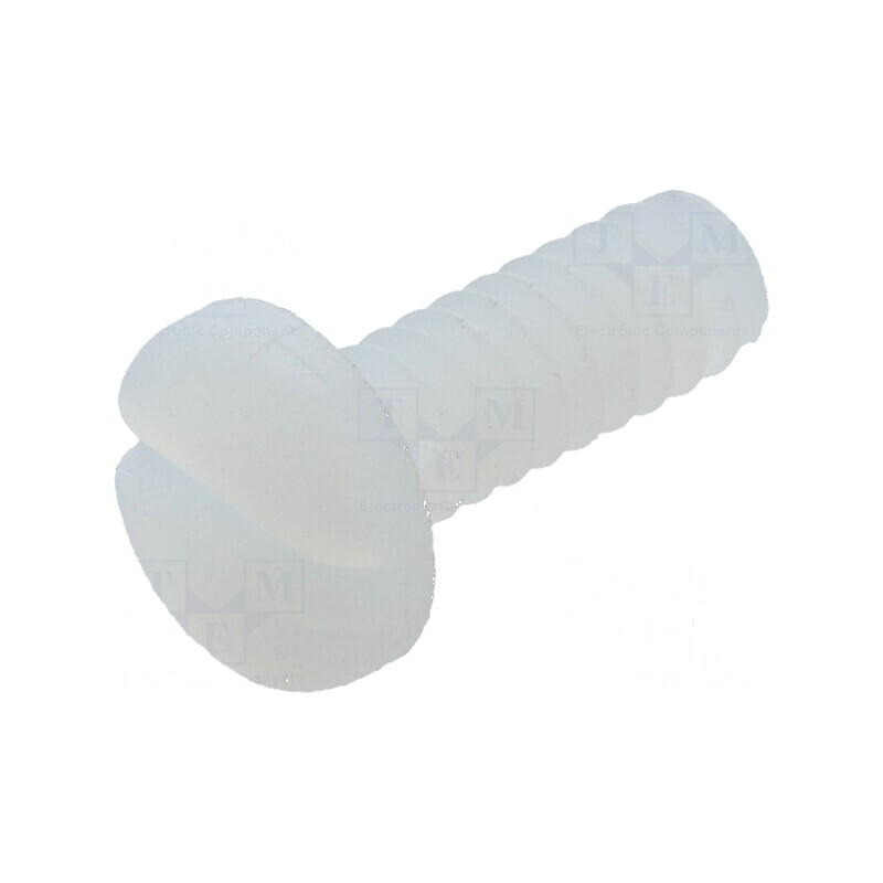 Şurub UNC6-32x9,5 cu cap rotund crestat din poliamidă | Electronic-mag.ro | Componente Electronice
