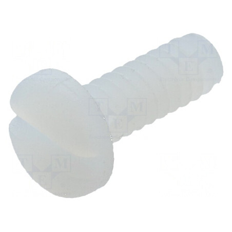 Şurub UNC6-32x9,5 cu cap rotund crestat din poliamidă | Electronic-mag.ro | Componente Electronice