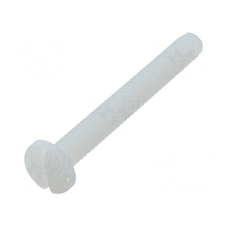 Şurub UNC 8-32 x 31,75 mm cu cap rotund crestat din poliamidă | Electronic-mag.ro | Componente Electronice