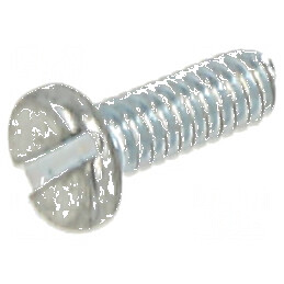 Şurub UNC2-56x6,25 cu cap rotund crestat din oţel zincat | Electronic-mag.ro | Componente Electronice