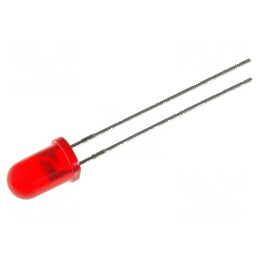 LED 5mm roșu 12,5-80mcd 60° convex | Electronic-mag.ro | Componente Electronice