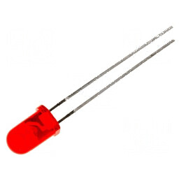 LED 5mm roșie 50-200mcd 30° convex | Electronic-mag.ro | Componente Electronice