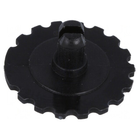 Buton rotativ de reglare neagră Ø16mm pentru trimere | Electronic-mag.ro | Componente Electronice