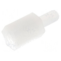 Piuliță distanțieră filetată hexagonală poliamidă M3 8mm | Electronic-mag.ro | Componente Electronice