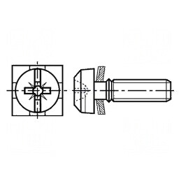 Şurub cu şaibă M4x10mm Pozidriv PZ2 oţel zincat | Electronic-mag.ro | Componente Electronice