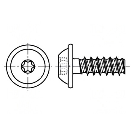 Şurub plastic flanşă 5x16 Torx® TX20 oţel | Electronic-mag.ro | Componente Electronice