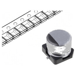 Condensator electrolitic SMD 47uF 6,3V Ø5x5,4mm ±20% 1000h | Electronic-mag.ro | Componente Electronice