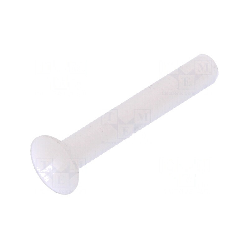 Şurub M3x20 îngropat crestat 1mm poliamidă naturală | Electronic-mag.ro | Componente Electronice