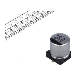 Condensator electrolitic low ESR SMD 4,7uF 63VDC Ø5x5,8mm | Electronic-mag.ro | Componente Electronice