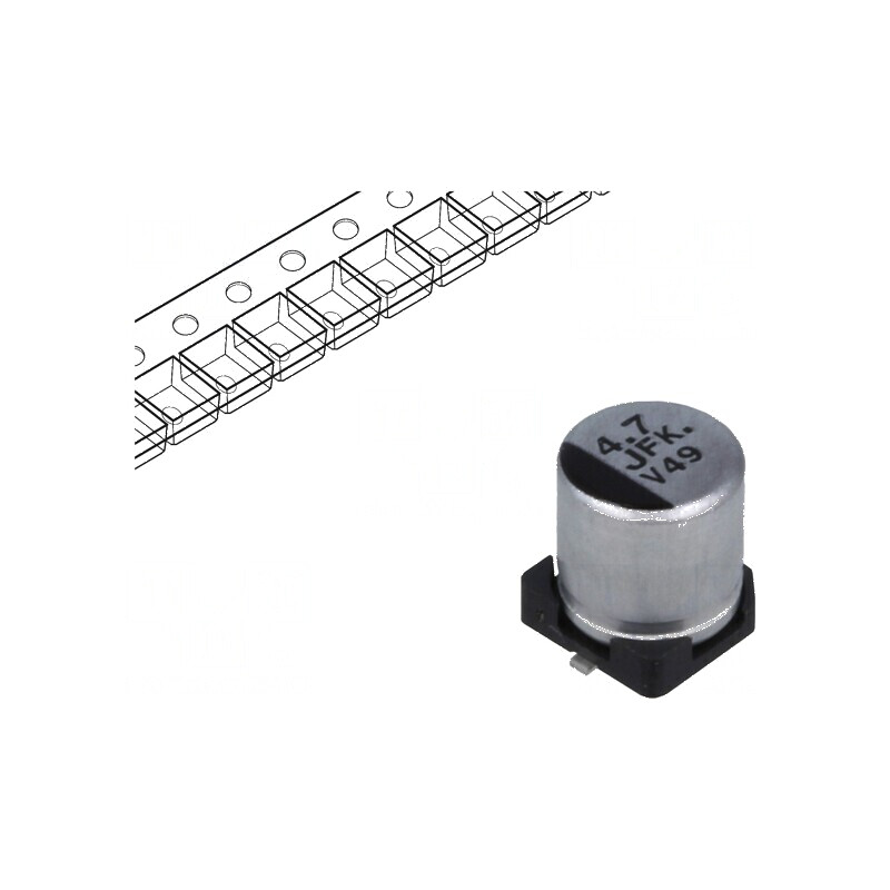 Condensator electrolitic low ESR SMD 4,7uF 63VDC Ø5x5,8mm | Electronic-mag.ro | Componente Electronice