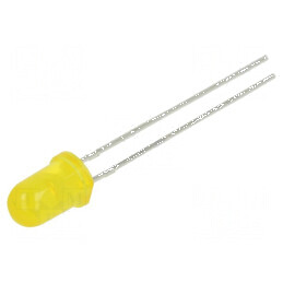 LED galben 5mm 10-25mcd 30° convex | Electronic-mag.ro | Componente Electronice