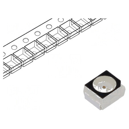 LED SMD PLCC2 roșie 1,91-3,03lm 560-1120mcd 3x3,4x2,1mm 120° | Electronic-mag.ro | Componente Electronice
