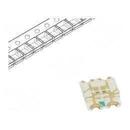 LED SMD 1206 galben/galben verde 3,2x2,7mm 20mA | Electronic-mag.ro | Componente Electronice