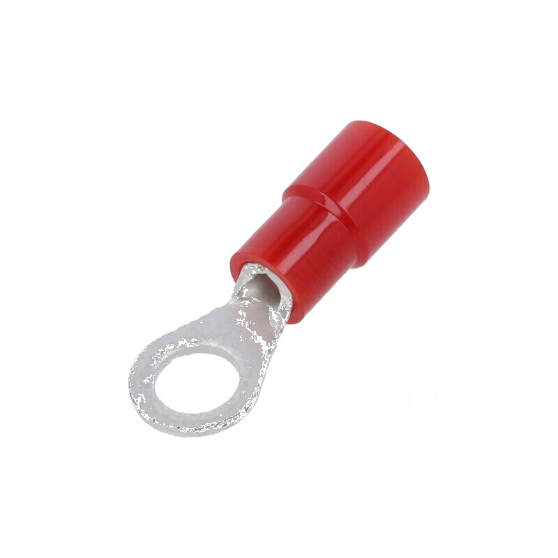 Vârf inelar M4 Ø 4,3mm pentru cablu izolată 0,3÷1,65mm2 crimpat | Electronic-mag.ro | Componente Electronice