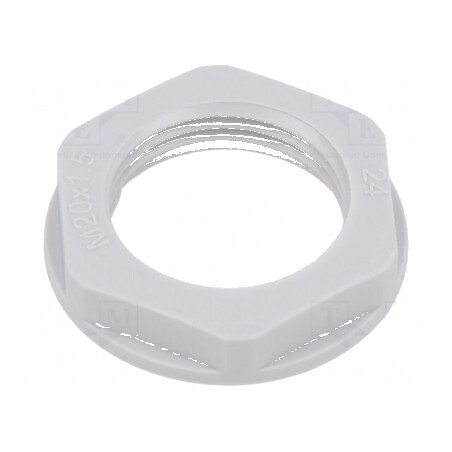 Piuliță M20 poliamidă 26mm gri deschis, filet metric 1,5 | Electronic-mag.ro | Componente Electronice