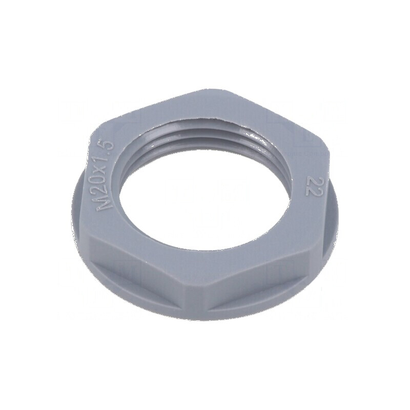 Piuliță M20 poliamidă 26mm gri - Filet metric, Pas 1,5 | Electronic-mag.ro | Componente Electronice Piuliță M20 poliamidă 26mm gri - Filet metric, Pas 1,5 | Electronic-mag.ro | Componente Electronice