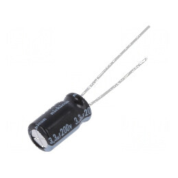 Condensator electrolitic THT 3,3uF 200VDC Ø6,3x11mm ±20% | Electronic-mag.ro | Componente Electronice