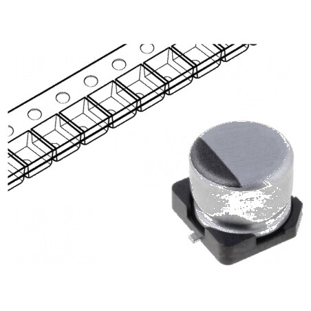 Condensator electrolitic SMD 22uF 16VDC Ø5x5,4mm ±20% 1000h | Electronic-mag.ro | Componente Electronice