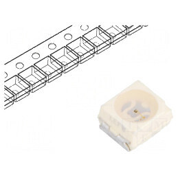 LED SMD 3528 Portocalie 7,1-28mcd 3,5x2,8x1,75mm 60° | Electronic-mag.ro | Componente Electronice