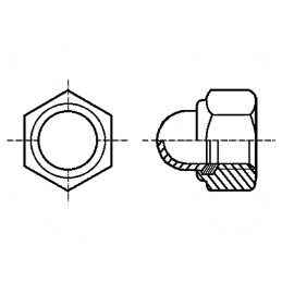 Piuliță hexagonală M5 0,8 mm din oțel cu acoperire zincată 8 mm BN 167 | Electronic-mag.ro | Componente Electronice