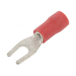 Vârf furcă M3 Ø 3,2mm pentru cablu izolată 0,25÷1,5mm2 | Electronic-mag.ro | Componente Electronice