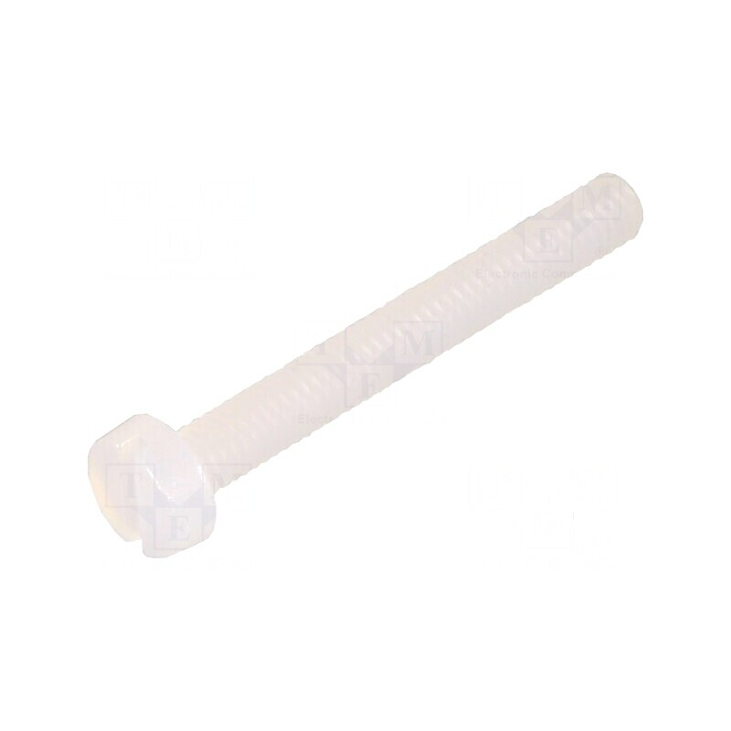 Şurub M2,5x20mm cu cap rotund crestat din poliamidă | Electronic-mag.ro | Componente Electronice Şurub M2,5x20mm cu cap rotund crestat din poliamidă | Electronic-mag.ro | Componente Electronice