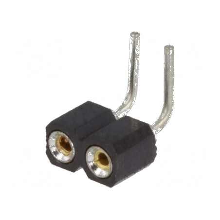 Conector şiruri pini soclu mamă 2 contacte întoarse THT | Electronic-mag.ro | Componente Electronice