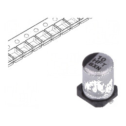 Condensator electrolitic SMD 10uF 50VDC low ESR Ø4x5,8mm | Electronic-mag.ro | Componente Electronice