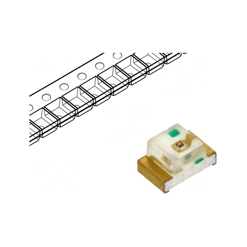 LED SMD 1206 verde 20-50mcd 3,2x1,6x1,1mm 120° 20mA 570nm | Electronic-mag.ro | Componente Electronice