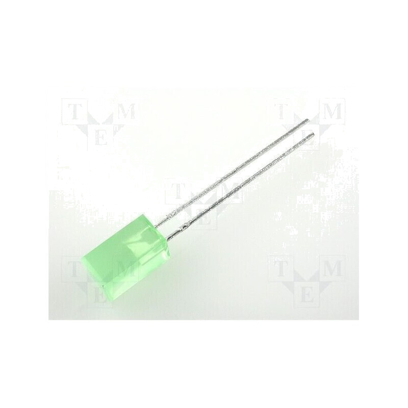 LED verde pătrată 5x5mm 1÷5mcd 110° plat 20mA | Electronic-mag.ro | Componente Electronice