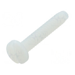 Şurub UNC6-32x19,05 cu cap rotund crestat din poliamidă | Electronic-mag.ro | Componente Electronice