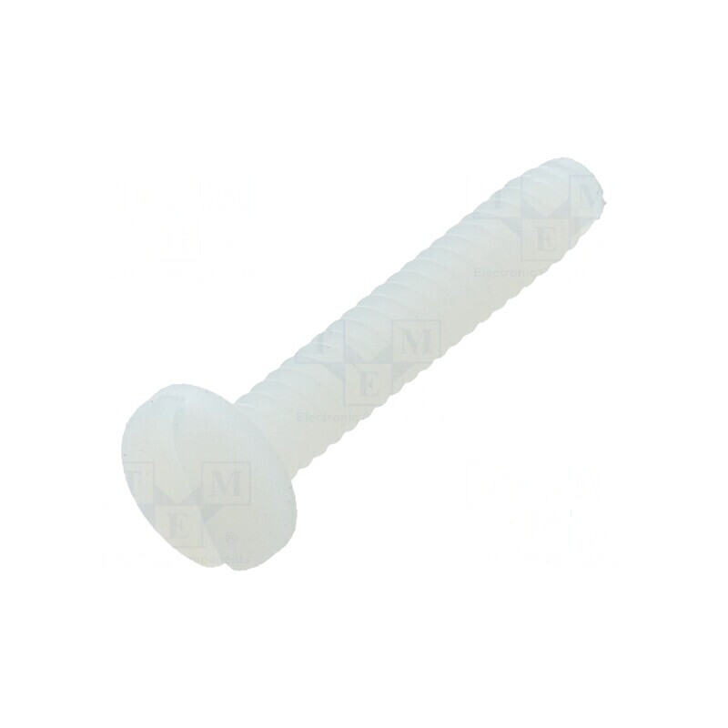 Şurub UNC6-32x19,05 cu cap rotund crestat din poliamidă | Electronic-mag.ro | Componente Electronice