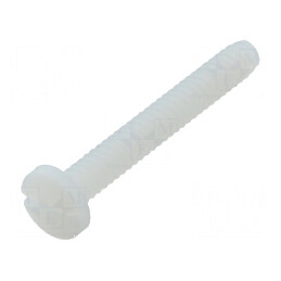 Şurub UNC6-32x25,4 cu cap rotund crestat din poliamidă | Electronic-mag.ro | Componente Electronice