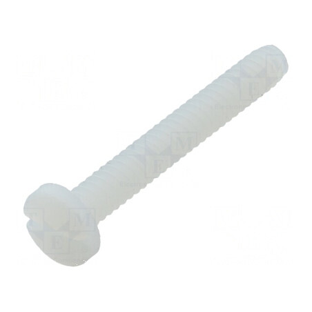 Şurub UNC6-32x25,4 cu cap rotund crestat din poliamidă | Electronic-mag.ro | Componente Electronice