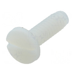 Şurub UNC 8-32 x 12,7 mm cu cap rotund crestat din poliamidă | Electronic-mag.ro | Componente Electronice