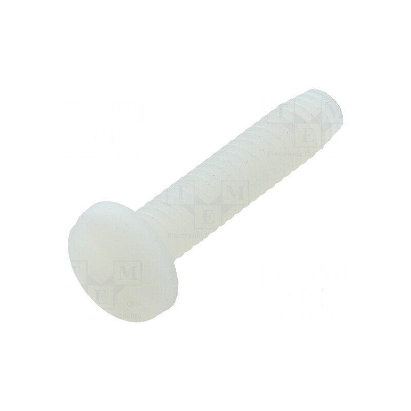 Şurub UNC 8-32 x 19,05 cu cap rotund crestat din poliamidă | Electronic-mag.ro | Componente Electronice