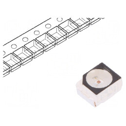 LED SMD 3528 PLCC2 roșie 710-1400mcd 3.5x2.8x1.9mm 120° 20mA | Electronic-mag.ro | Componente Electronice