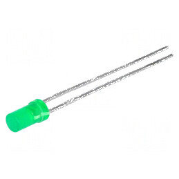 LED 3mm Verde 1÷4mcd 100° Plat Nr. term: 2 | Electronic-mag.ro | Componente Electronice