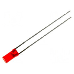 LED 3mm roșie 3÷5mcd 100° plat nr. term: 2 | Electronic-mag.ro | Componente Electronice