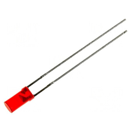 LED 3mm roșie 3÷5mcd 100° plat nr. term: 2 | Electronic-mag.ro | Componente Electronice