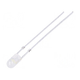LED 3mm alb rece 750-1120mcd 30° convex | Electronic-mag.ro | Componente Electronice