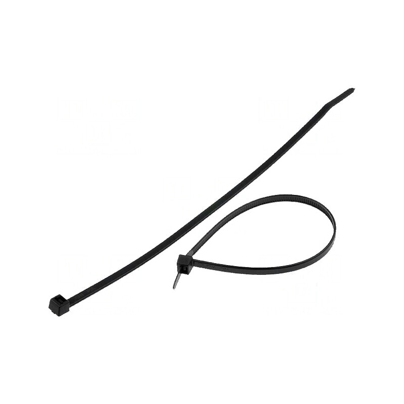 Colier de strângere poliamidă 210mm negru 355N | Electronic-mag.ro | Componente Electronice