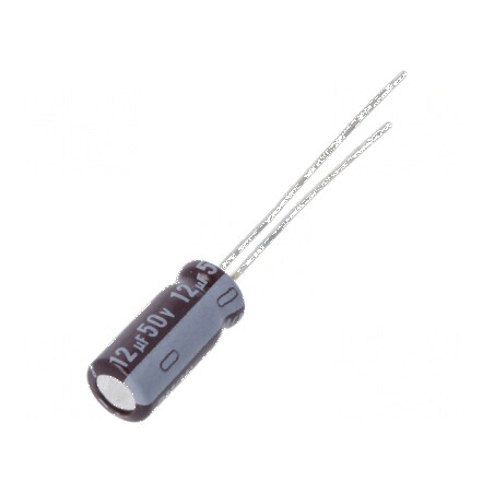Condensator electrolitic low ESR THT 12uF 50V Ø5x12,5mm | Electronic-mag.ro | Componente Electronice