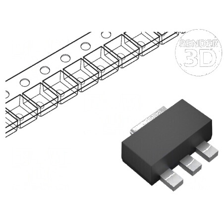 Tranzistor NPN bipolar 80V 1A 0,5W SOT89 | Electronic-mag.ro | Componente Electronice