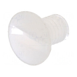 Şurub M3x5 îngropat crestat 1mm poliamidă naturală | Electronic-mag.ro | Componente Electronice