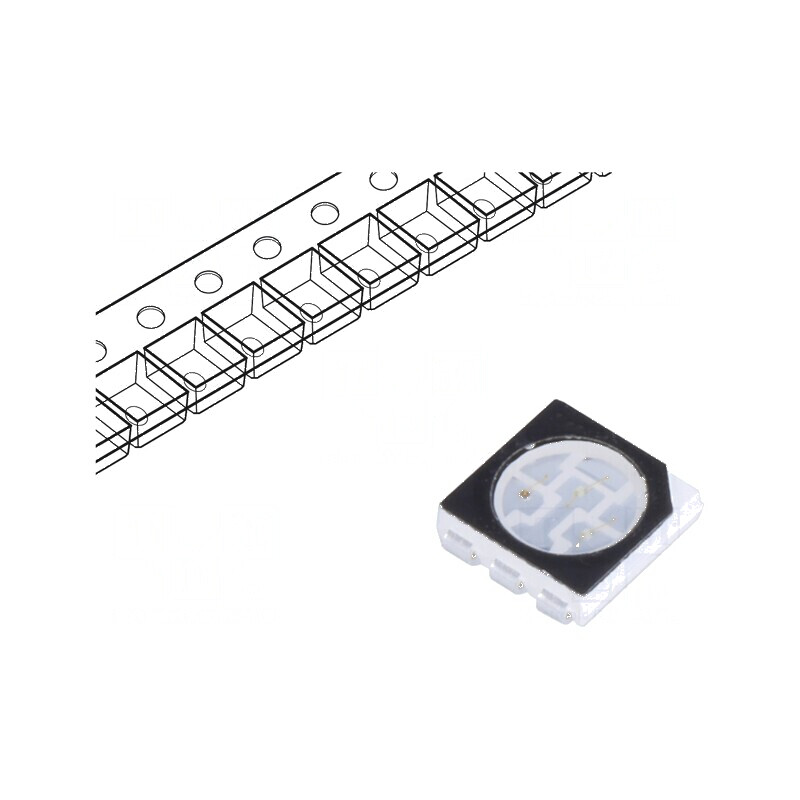 LED SMD 5050 RGB PLCC6 5,5x5x1,5mm 120° 20mA | Electronic-mag.ro | Componente Electronice