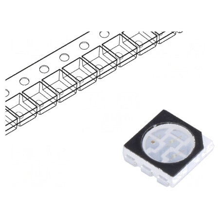 LED SMD 5050 RGB PLCC6 5,5x5x1,5mm 120° 20mA | Electronic-mag.ro | Componente Electronice