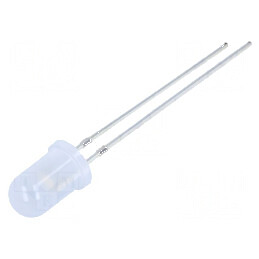LED 5mm alb cald 750-1120mcd 30° convex | Electronic-mag.ro | Componente Electronice